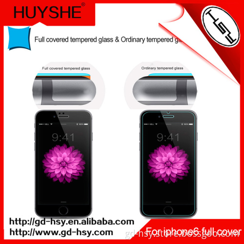 HUYSHE Mobile Phone Cover,Full Coverage Japan AGC Tempered Glass Screen Film Protector Black and White for iphone 6